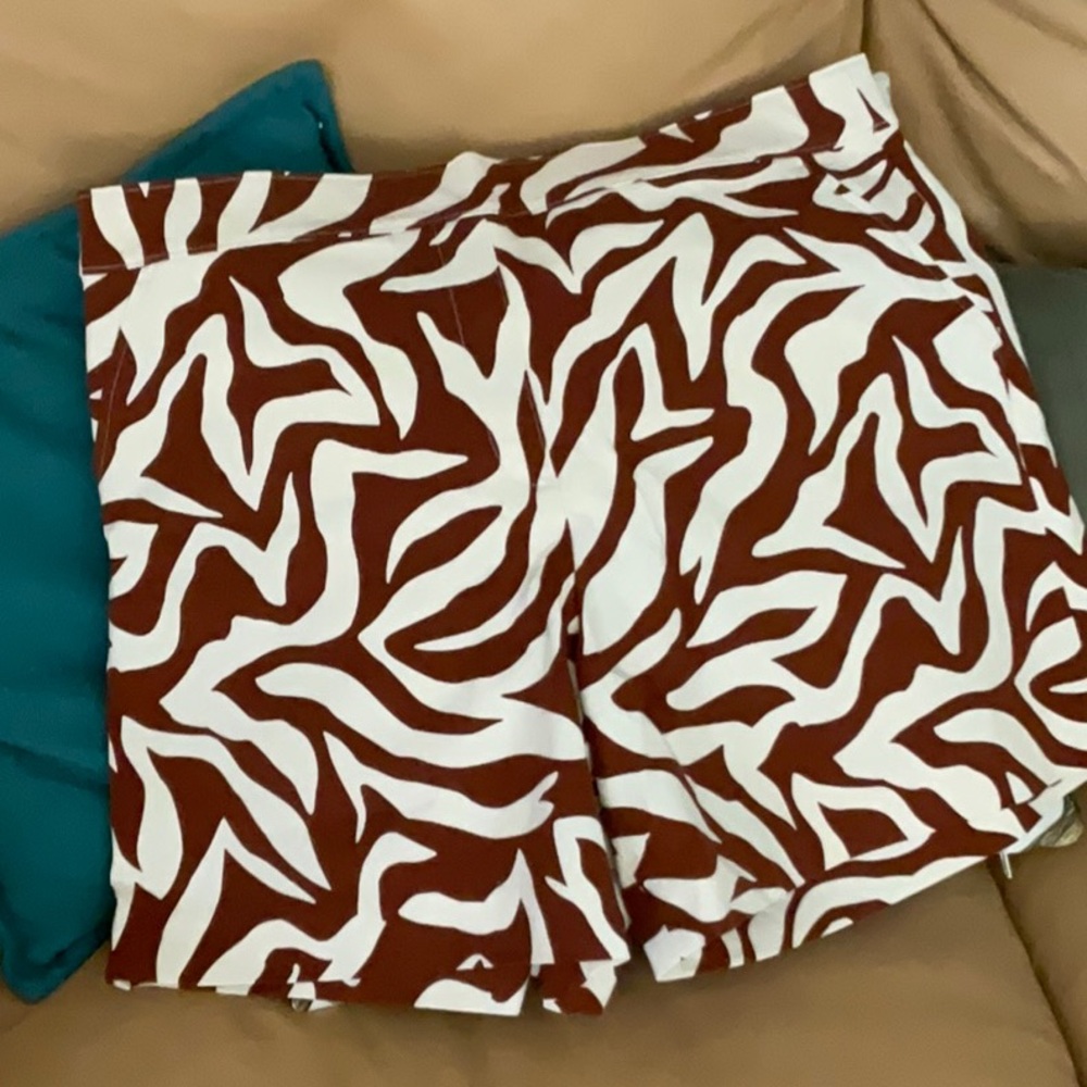 SPANX Brown and White Bermuda Shorts